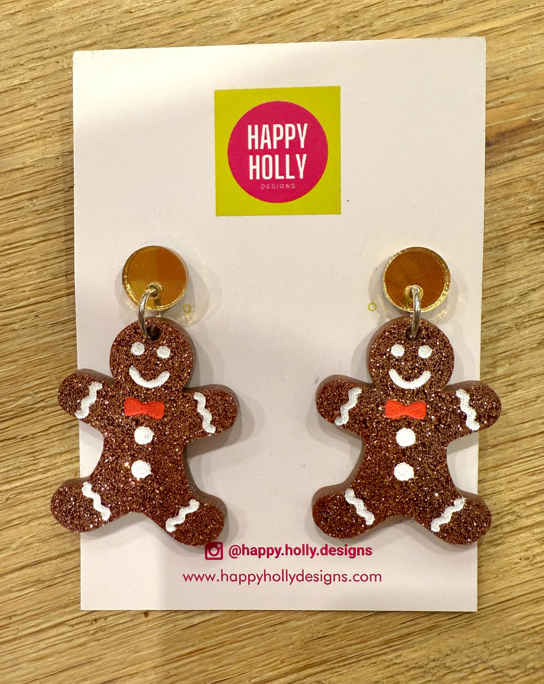 Christmas Gingerbread man dangle earrings