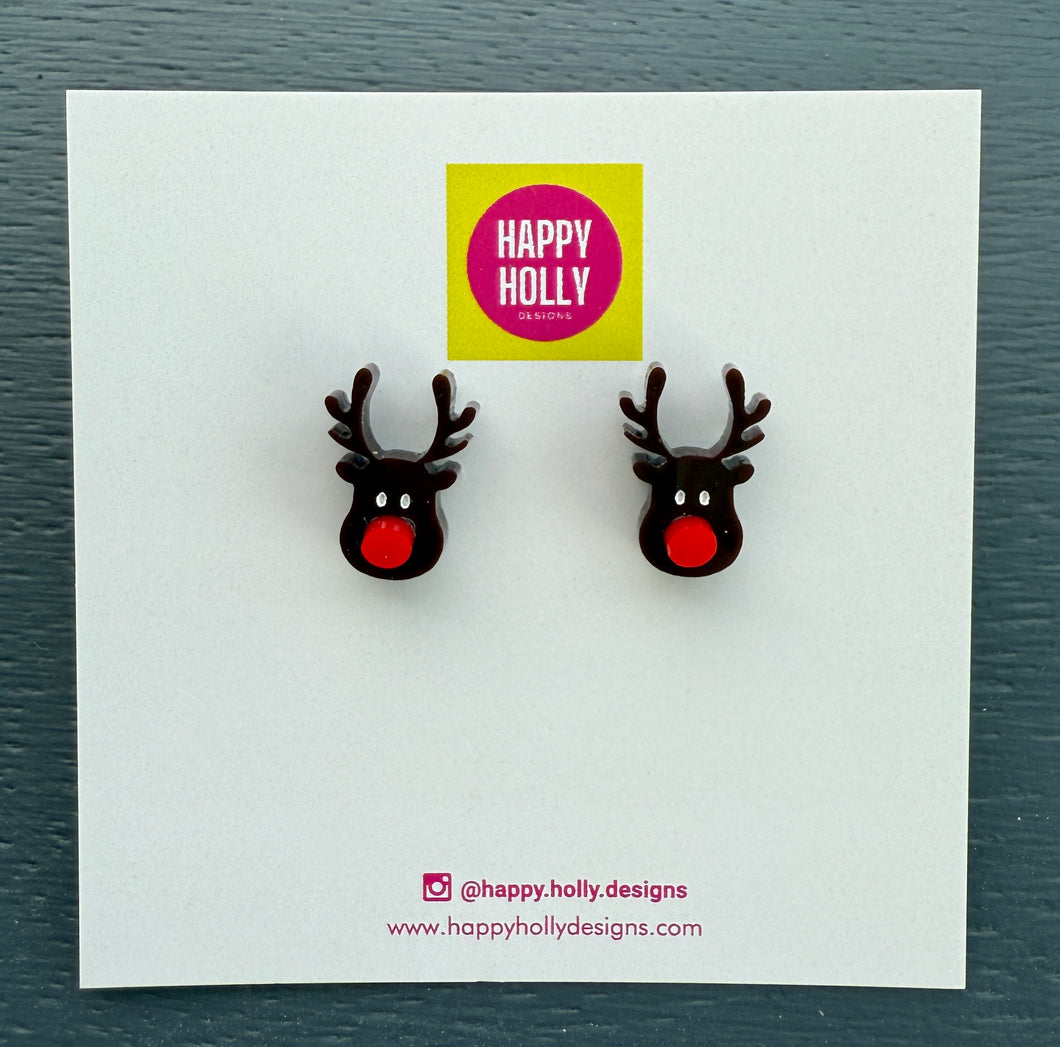 Christmas rudolph reindeer earrings