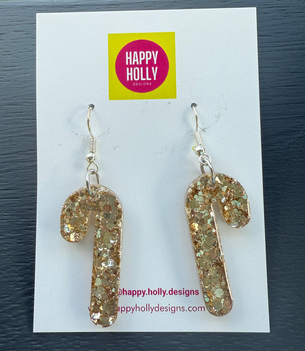 Christmas candy cane dangle earrings