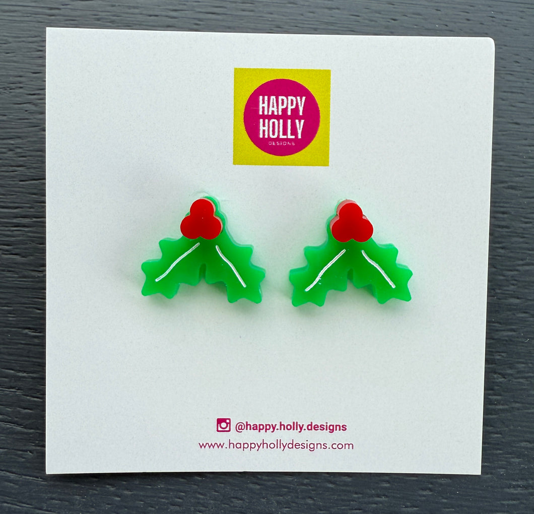 Christmas Holly earrings