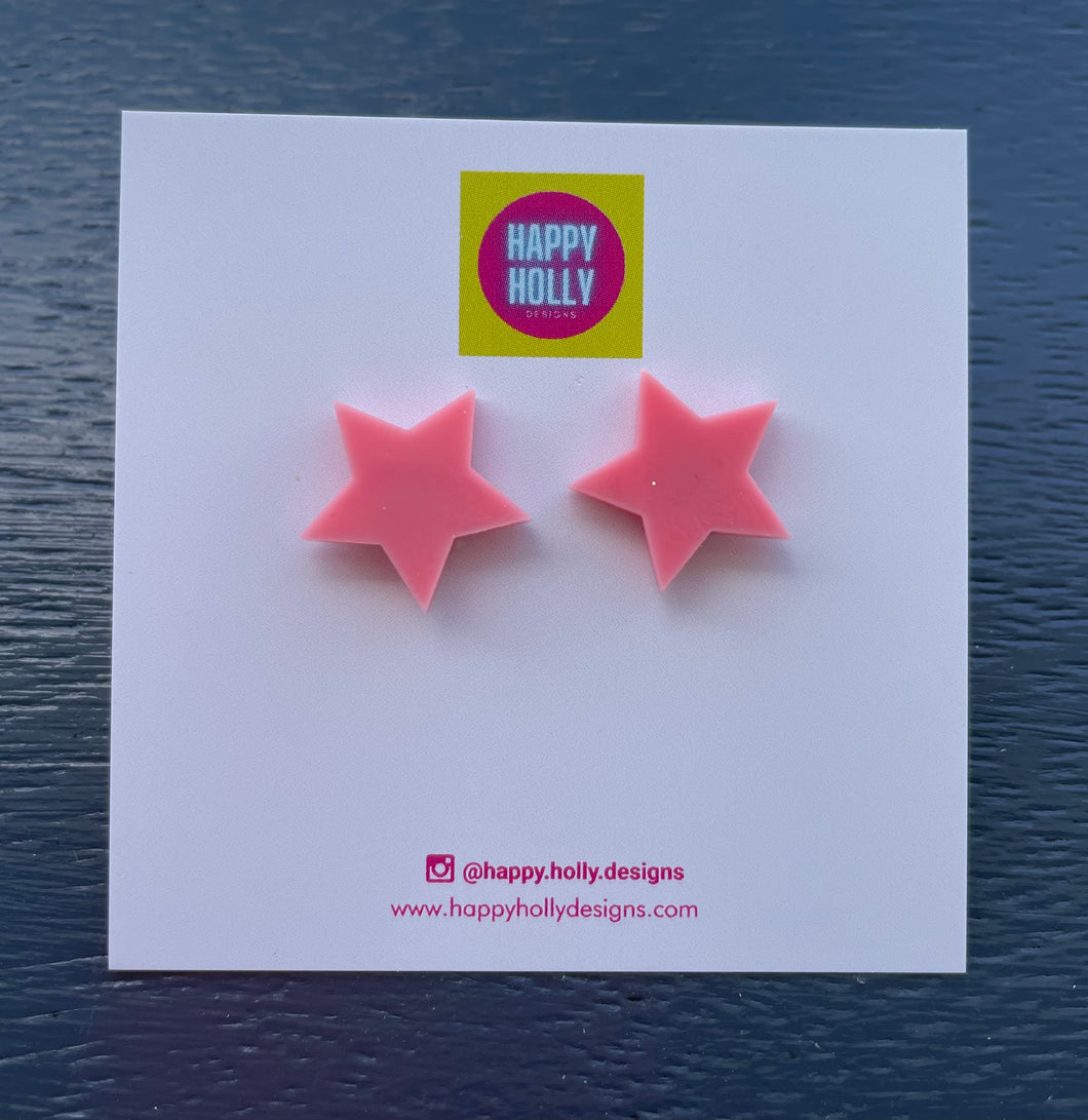 Star earrings 15mm - peach