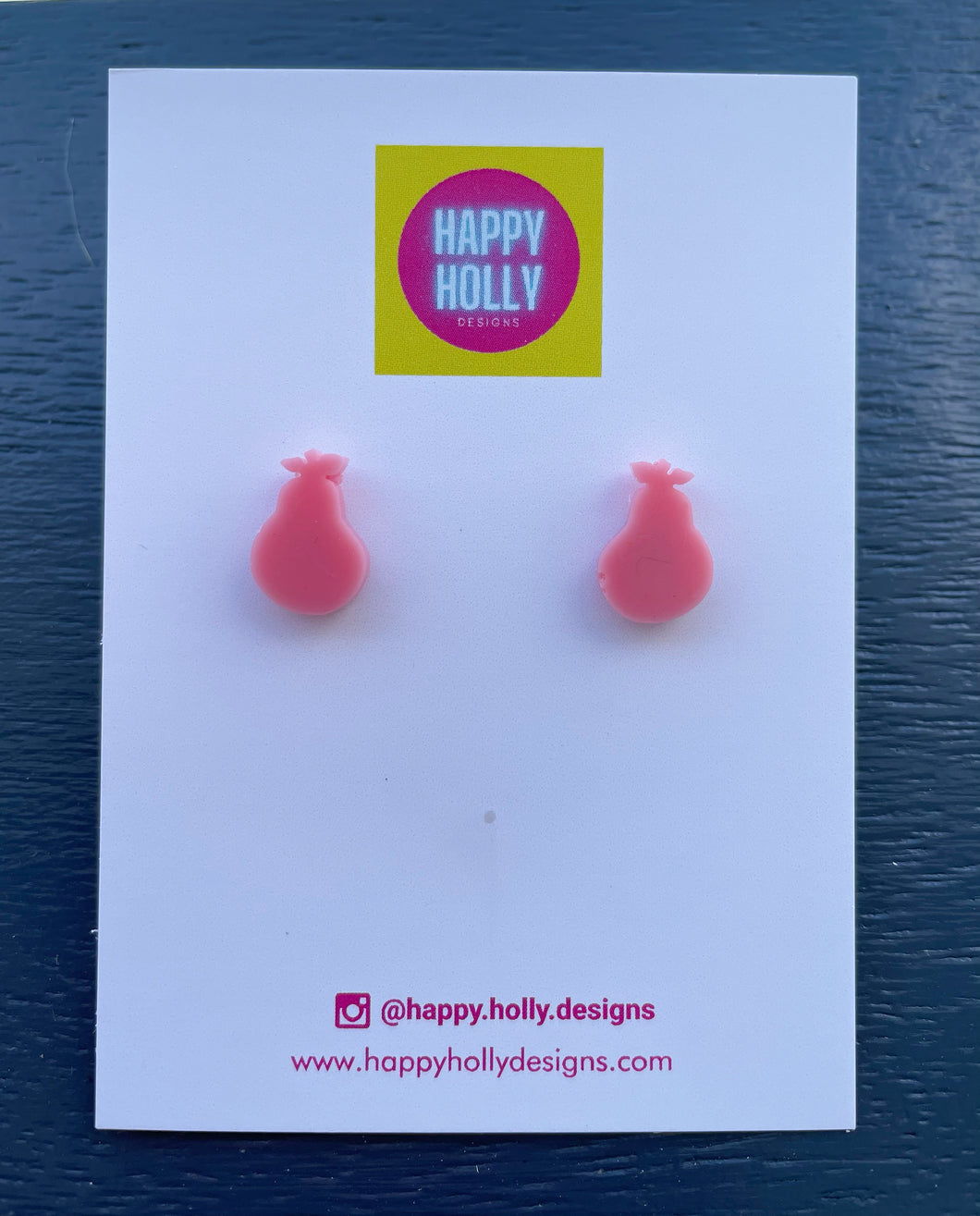 Pear earrings - peach coloured