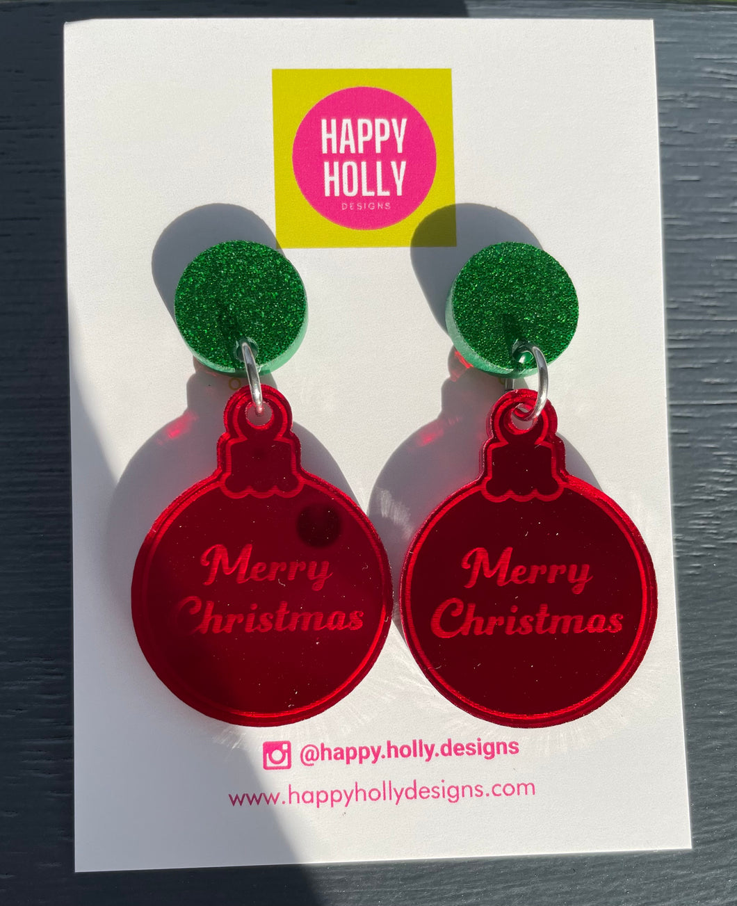 Christmas Bauble dangle earrings