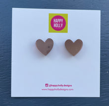 Load image into Gallery viewer, Heart earrings - rose gold mirror
