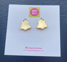 Load image into Gallery viewer, Gold bell mirror earrings - gold mirror
